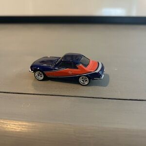Sleek Blue and Orange Toy Car